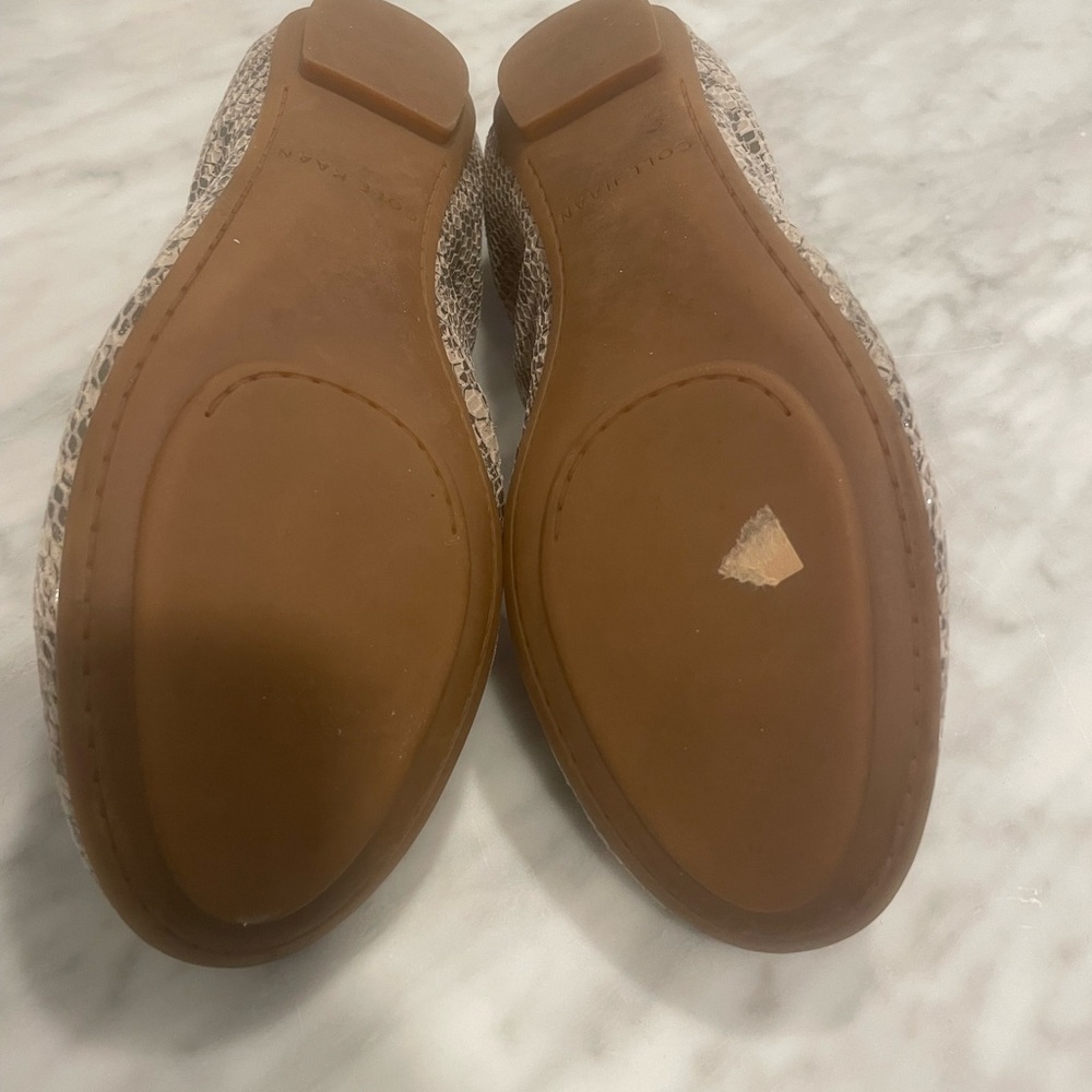 Cole Haan Women's Snakeskin Flats - Cream and Gray - Picture 5 of 6